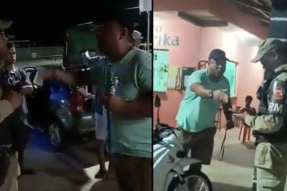 Imagem da notícia: Prefeito de Água Fria na Bahia discute com PMs por som alto: 'quem manda aqui sou eu'