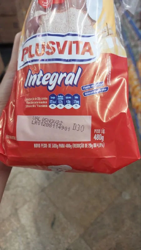 Pão Integral Plusvita, da Bimbo