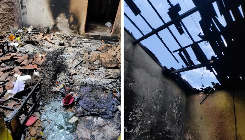 Imagem da notícia: Mulher ateia fogo em casa e homem tem metade do corpo queimado em Altaneira, Interior do Ceará 