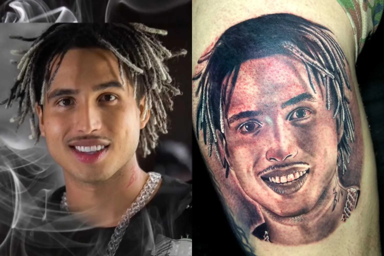 Imagem da notícia: Cearense faz tatuagem de rosto de Matuê em homenagem ao cantor; veja como foi feita