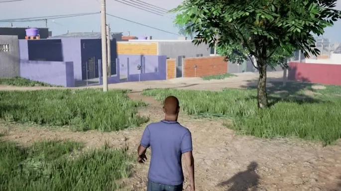 Frame do game 171 mostra personagem em um cenário brasileiro