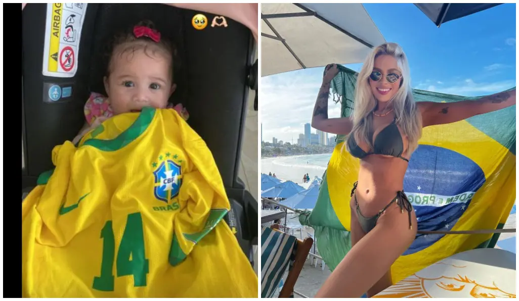 Imagem da notícia: Karoline Lima, ex de Militão, posta foto de filha segurando camisa do pai