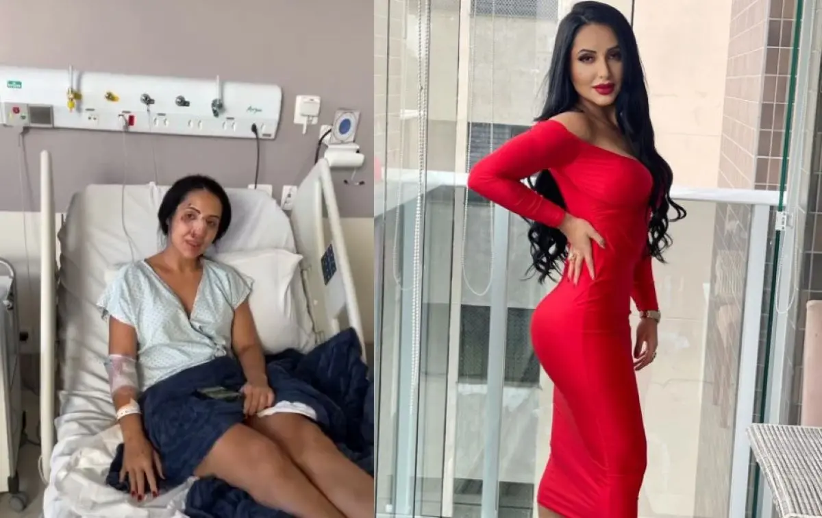 Imagem da notícia: Em vídeo no hospital, irmã de Deolane aparece com rosto machucado após briga em bar 