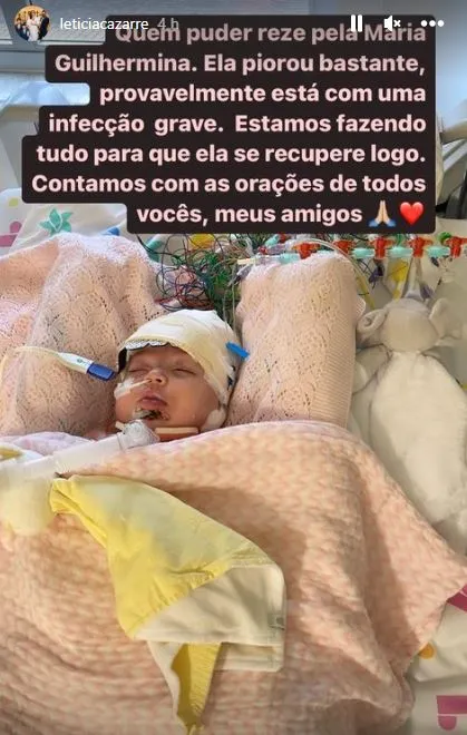 Filha de Juliano Cazarré tem piora em estado de saúd
