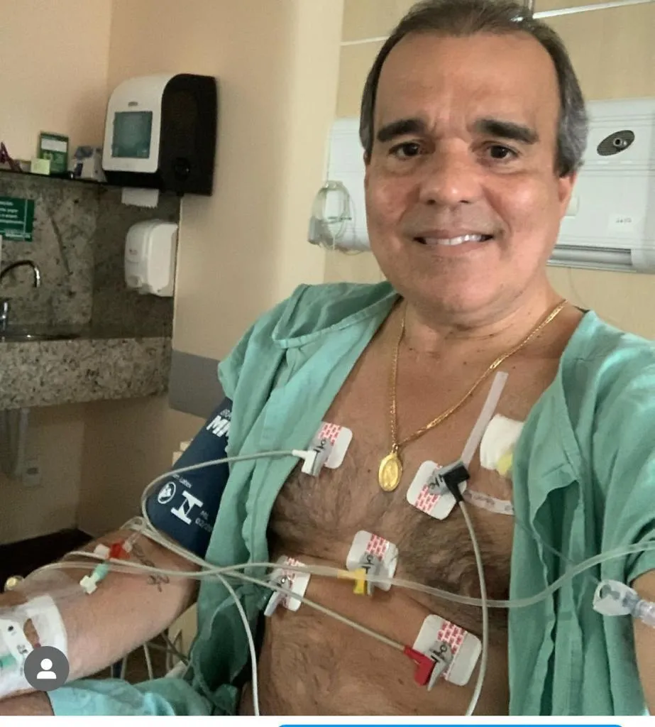 Régis em sessão de quimioterapia - ele tem Leucemia Linfoide Crônica e Linfoma Não-Hodgkin