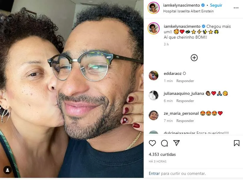 Postagem de Kely Nascimento no Instagram
