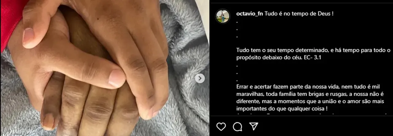 Publicação de Octavio sobre Pelé, seu avô, falando sobre ter realizado o sonho da mãe