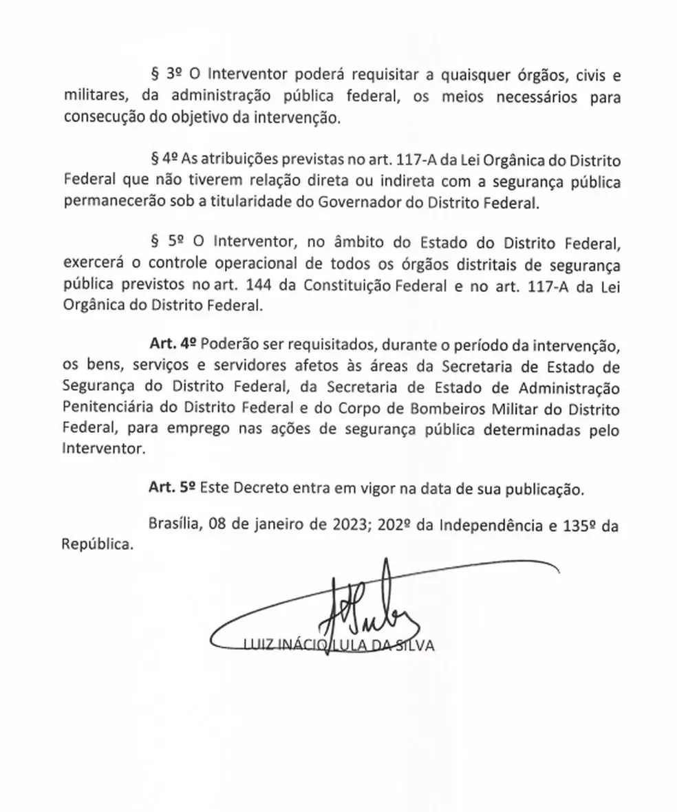 Segunda parte do decreto assinado pelo presidente Lula.