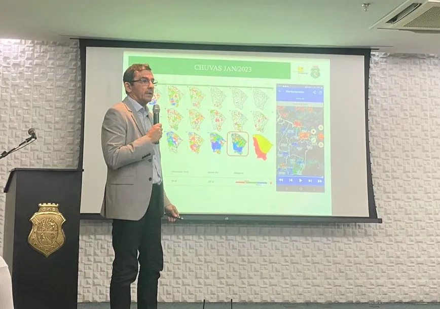 Eduardo Sávio, presidente da Funceme, apresentou o prognóstico das chuvas para o trimestre fevereiro-março-abril, no Ceará