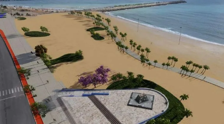 Caminhos e ilhas de restinga próximos à Estátua de Iracema