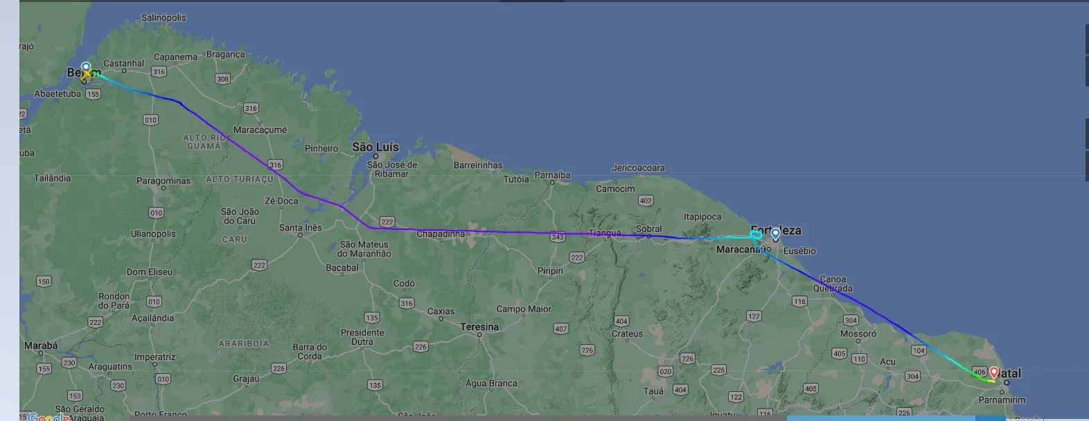 Voo de Belém (PA) desceria em Fortaleza, mas sofreu  mudança de rota para Natal (RN)