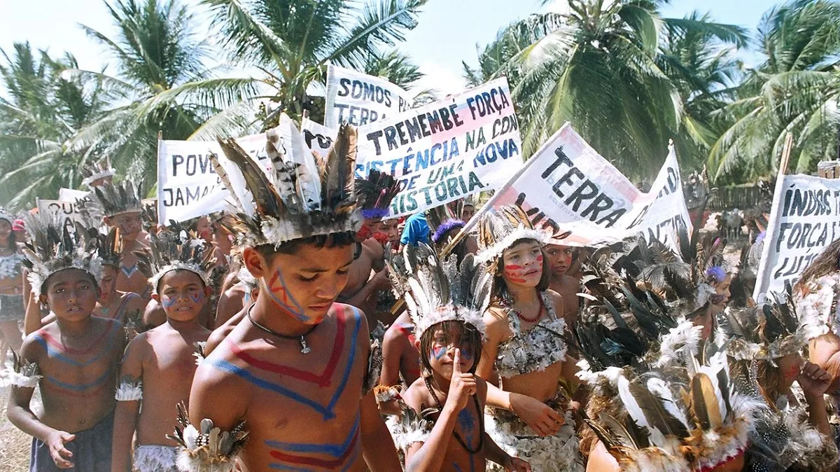 Fotografia produzida pelo pesquisador Philipi Bandeira durante a 2ª Marcha pela autonomia do povo Tremembé