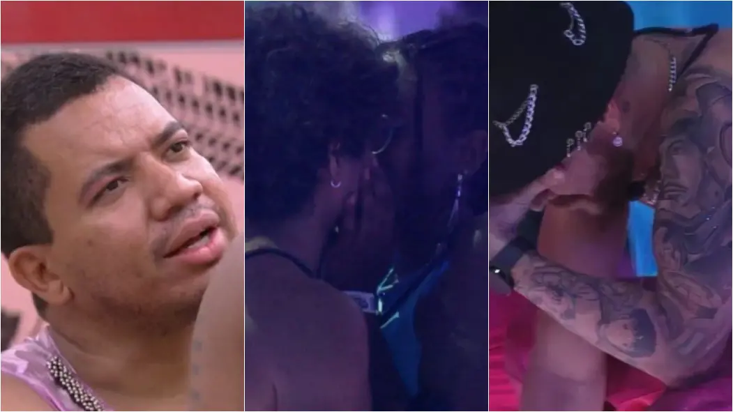 Imagem da notícia: Festa do BBB 23 ontem teve Gabriel Santana fugindo de Bruno e beijando Sarah; veja detalhes