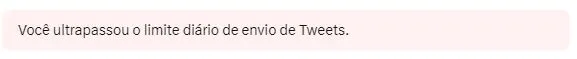 Mensagem que aparece após usuários tentarem publicar no Twitter