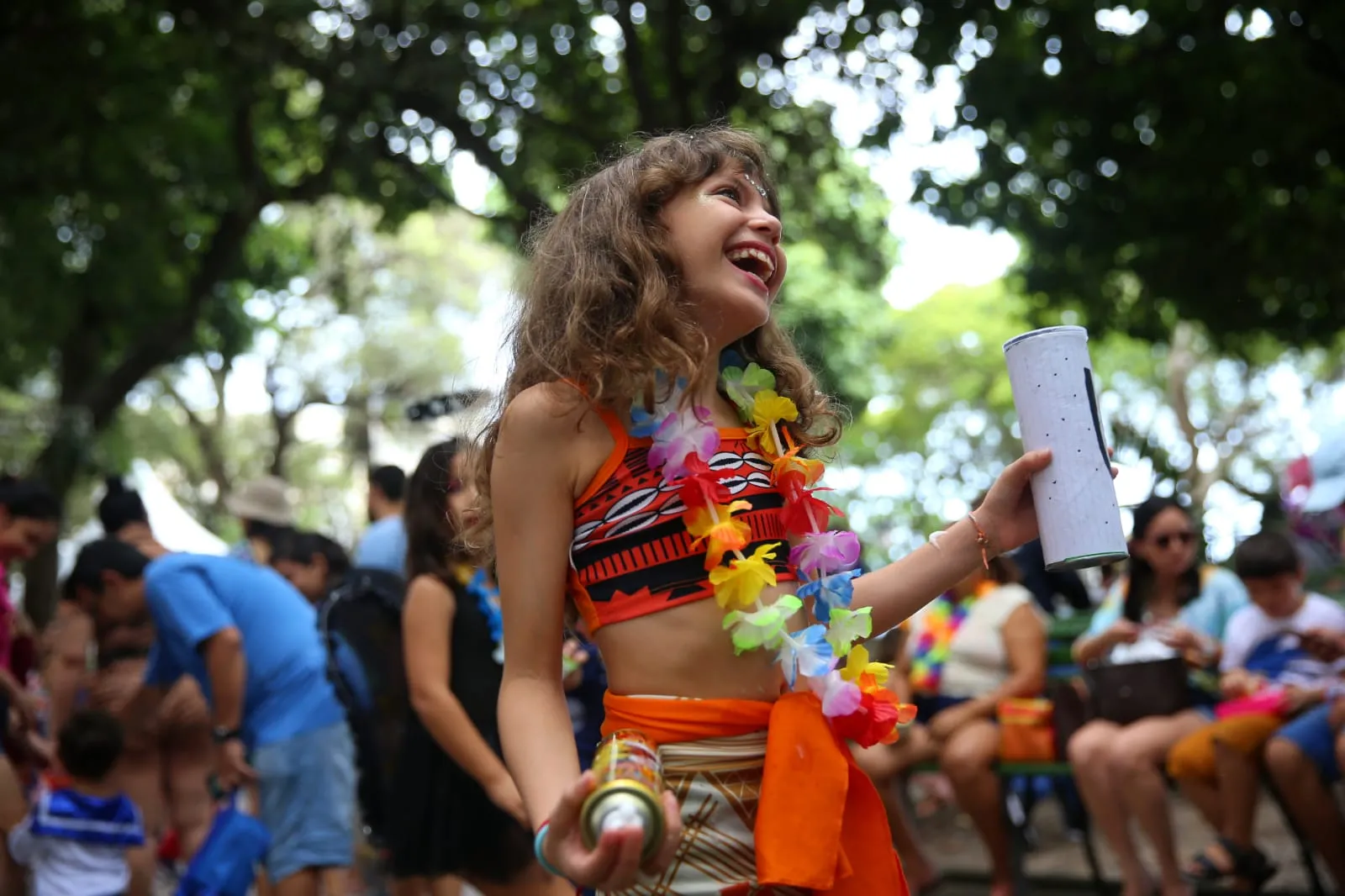 Primeiro dia de Carnaval infantil no Passeio Público, em Fortaleza