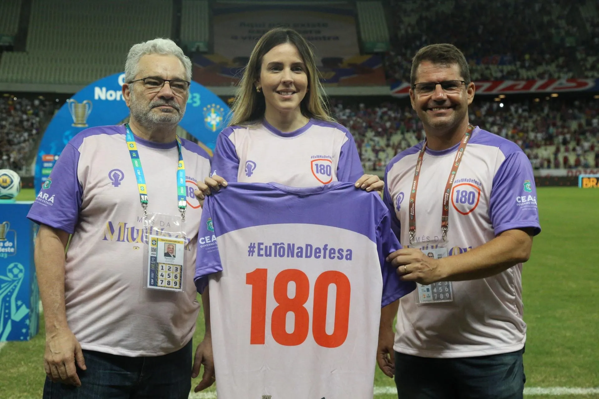 A vice-governadora Jade Romero (MDB) esteve na Arena Castelão para o Clássico-Rei, ocasião em que anunciou a criação do comitê.