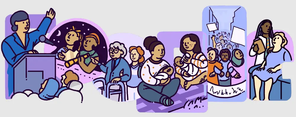 Imagem da notícia: Dia Internacional das Mulheres: Google homenageia mulheres que se apoiam 