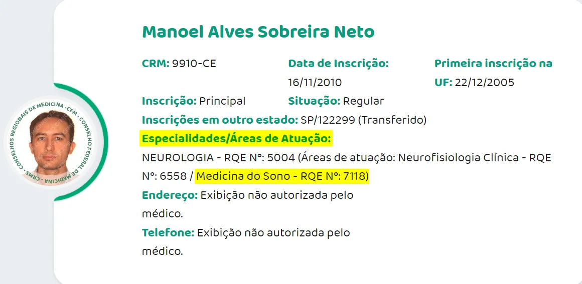 No site do CFM é possível verificar se um profissional de saúde é especialista em Medicina do Sono