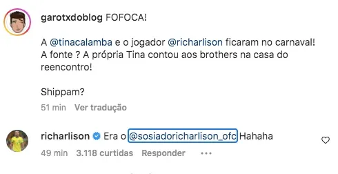 Richarlison afirma que era o sósia