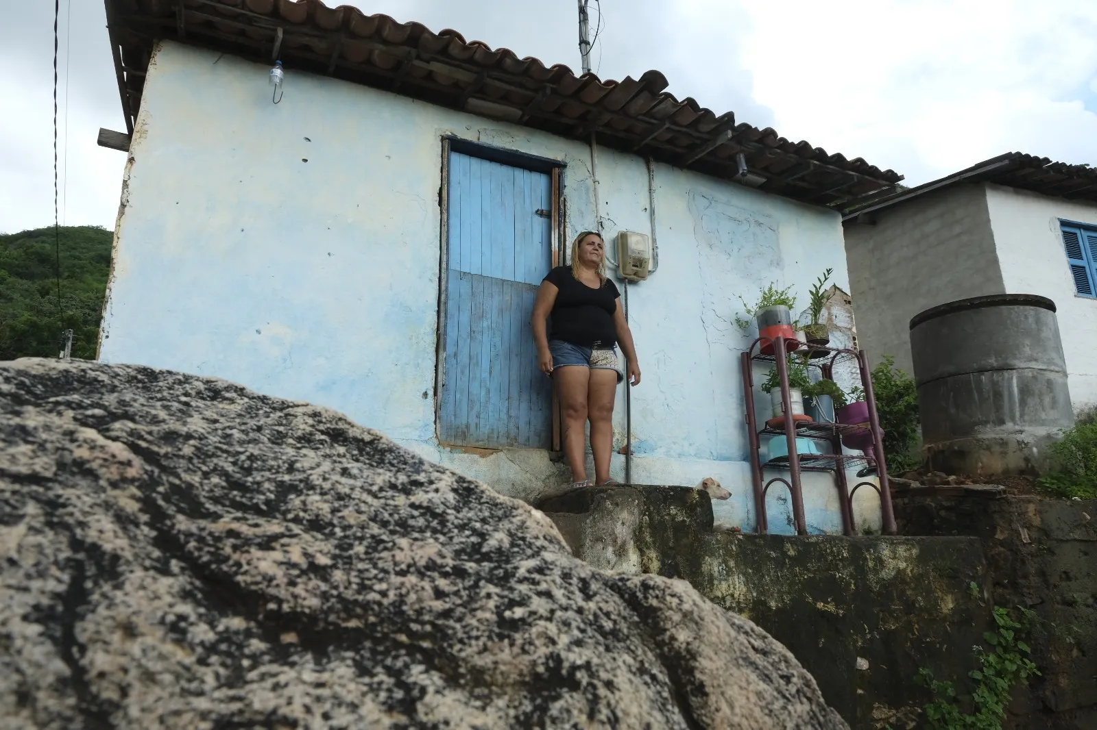 A casa de Gorete foi construída em cima das pedras da encosta do bairro Ladeira