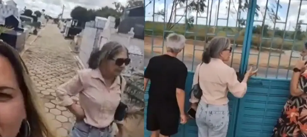 Imagem da notícia: Família fica presa em cemitério público ao visitar túmulo de parente em Alagoas; veja vídeo