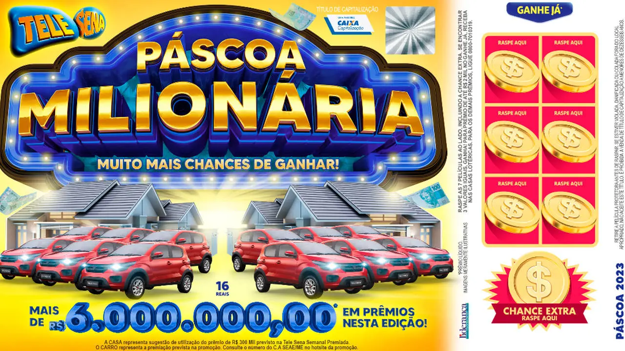 Imagem da notícia: Resultado da Tele Sena de Páscoa deste domingo, 02/04