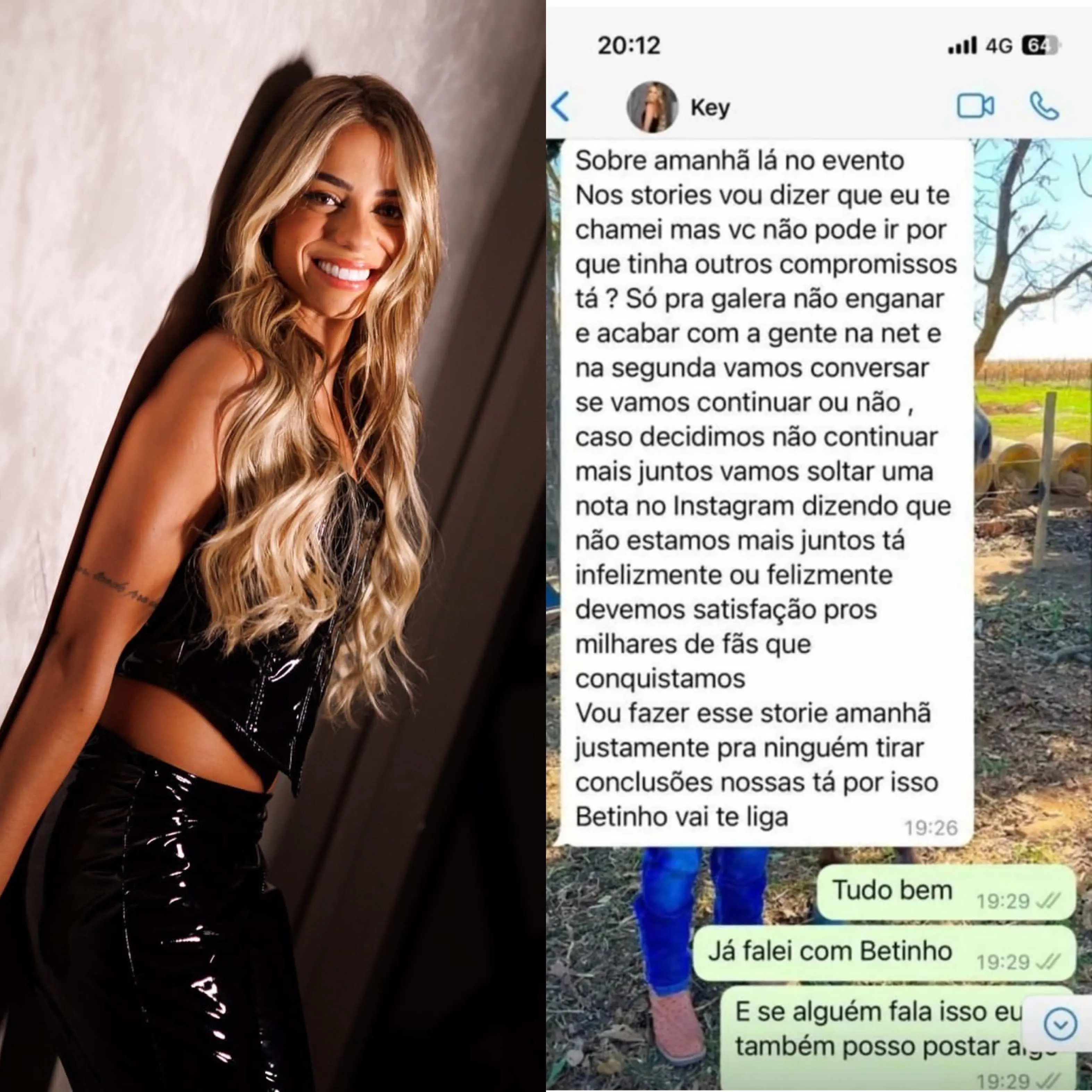 Imagem da notícia: Key Alves lamenta vazamento de conversas íntimas com ex-namorado Gustavo 
