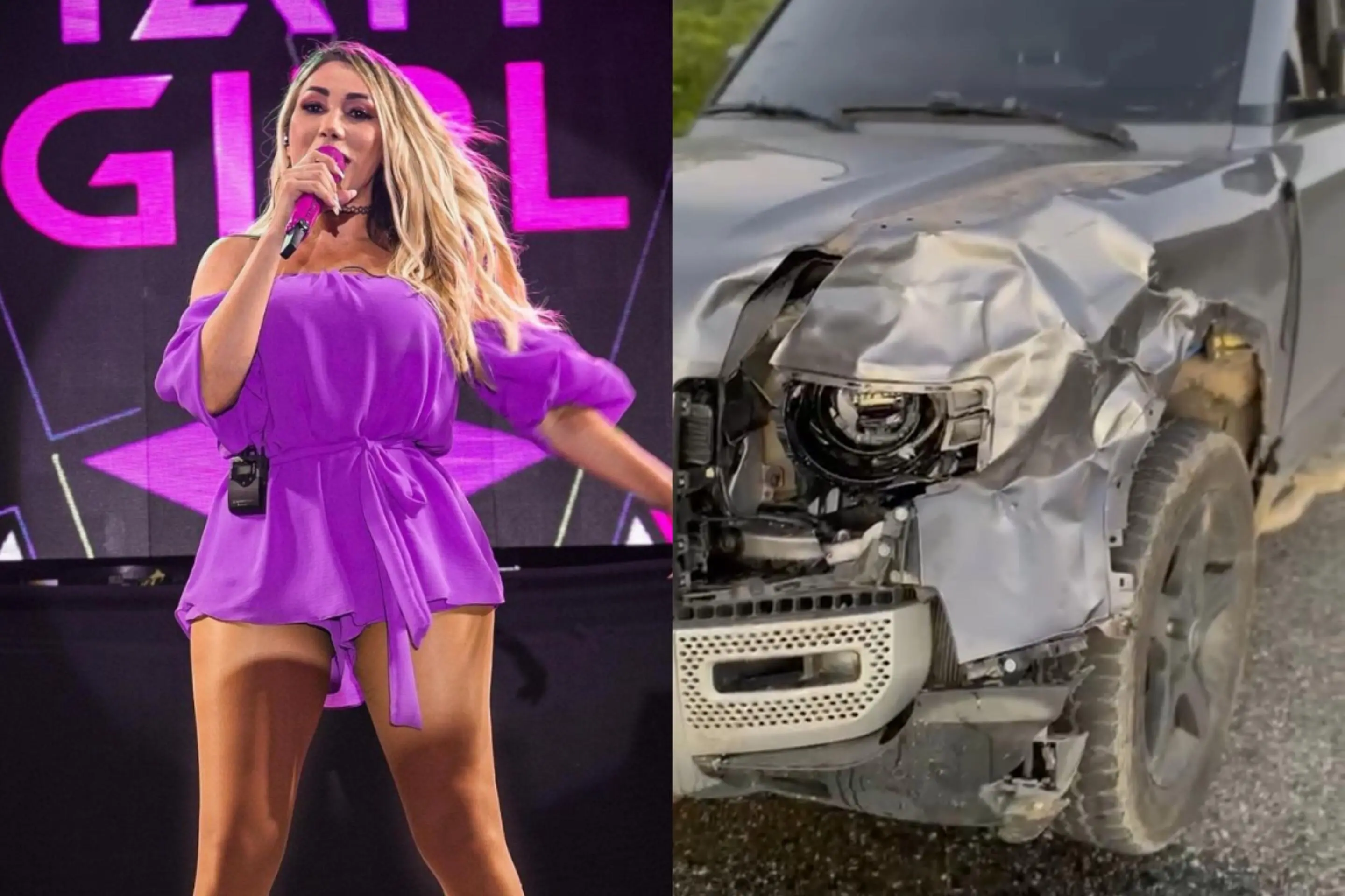 Imagem da notícia: Taty Girl sofre acidente de carro causado por vaca no Rio Grande do Norte
