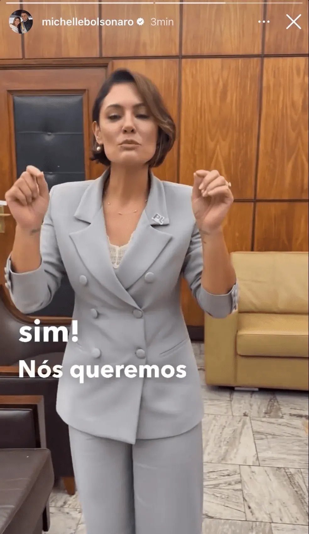 Michelle foi às redes sociais para reverter posição.