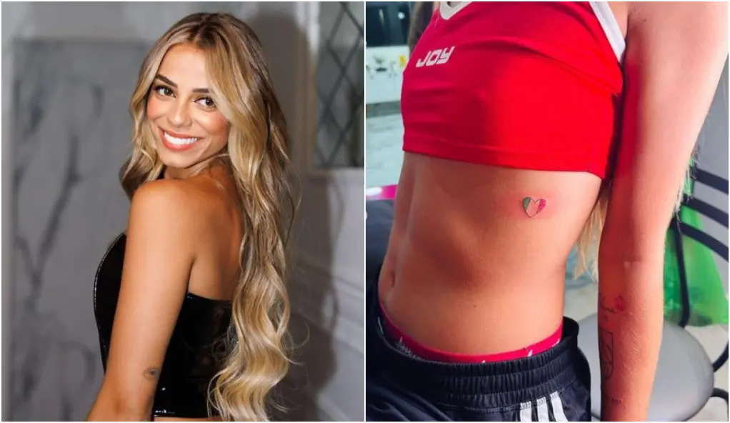 Imagem da notícia: Key Alves erra bandeira do México em tatuagem e internautas criticam: 'É da Itália'