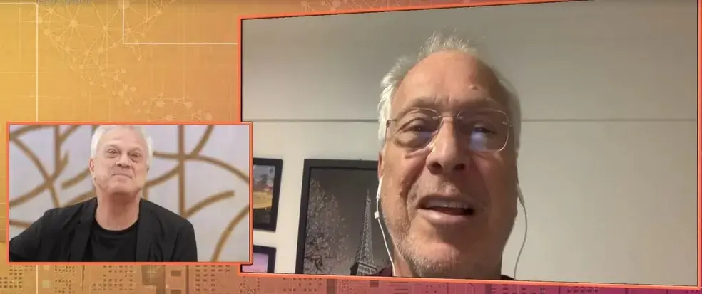 Imagem da notícia: Pedro Bial recebe mensagem do irmão na TV e fãs se chocam com semelhança