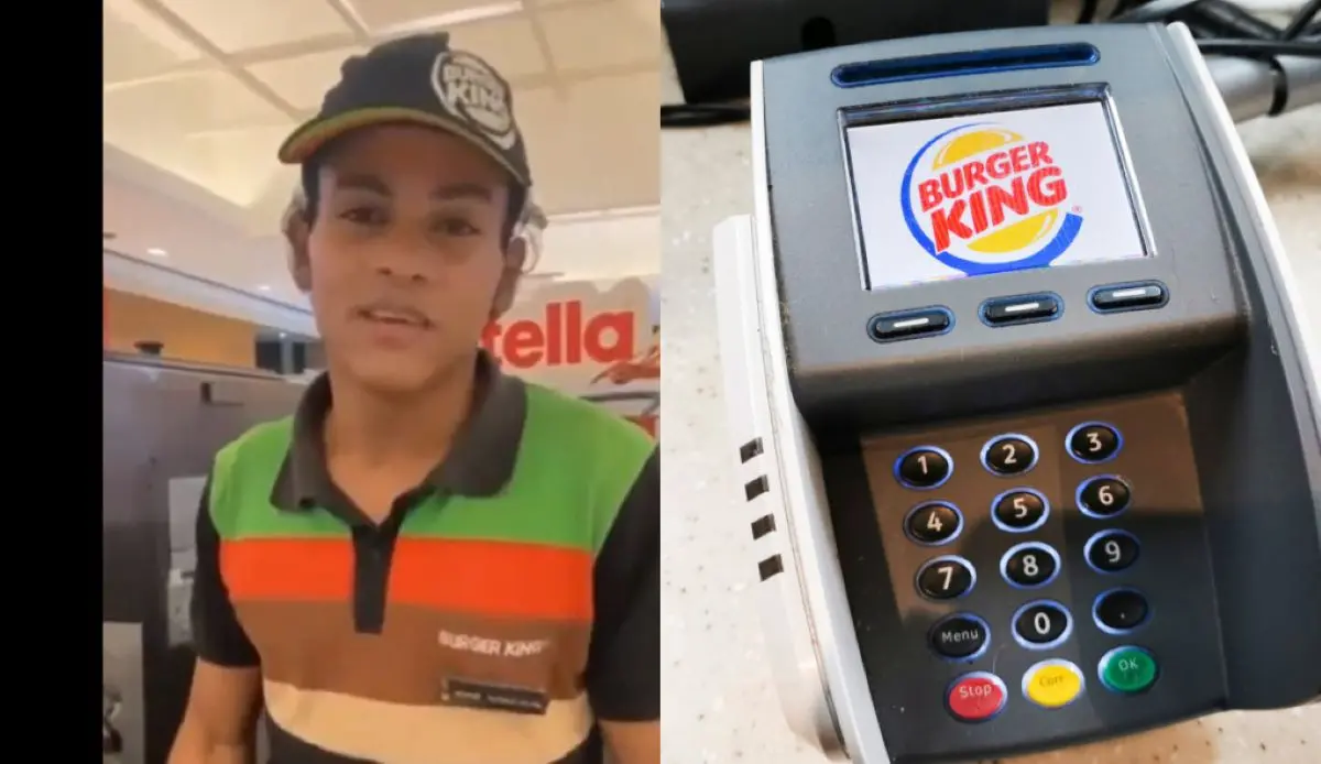 funcionário do burger king que urinou nas calças por não poder deixar quiosque