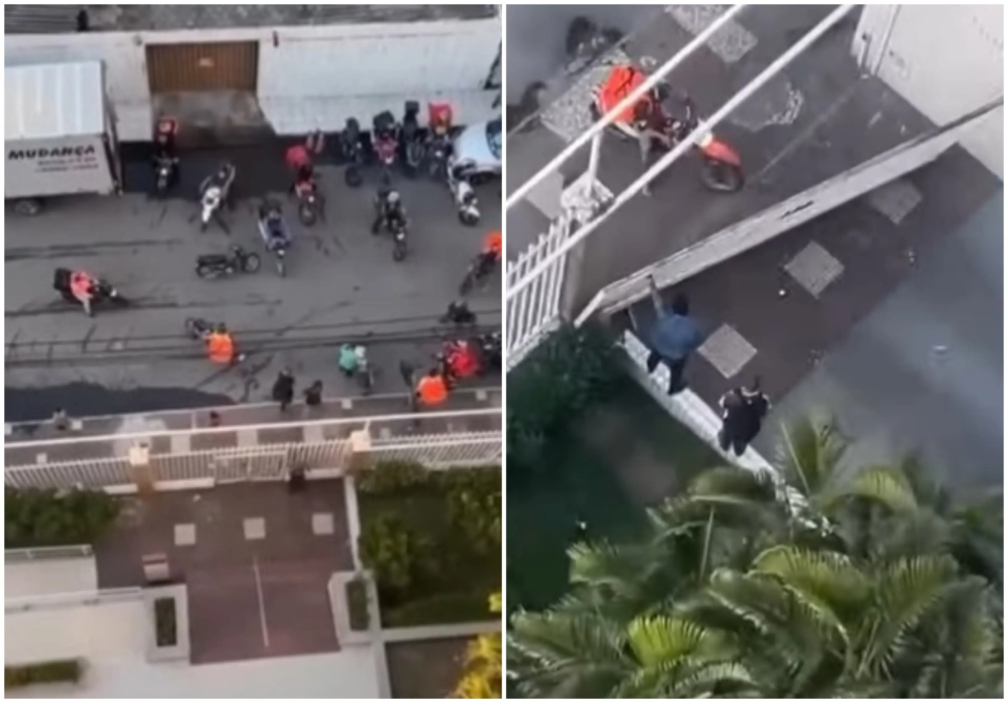 Imagem da notícia: Entregador diz que foi xingado por cliente por não subir para deixar pedido; ato levou a protesto e danos ao prédio