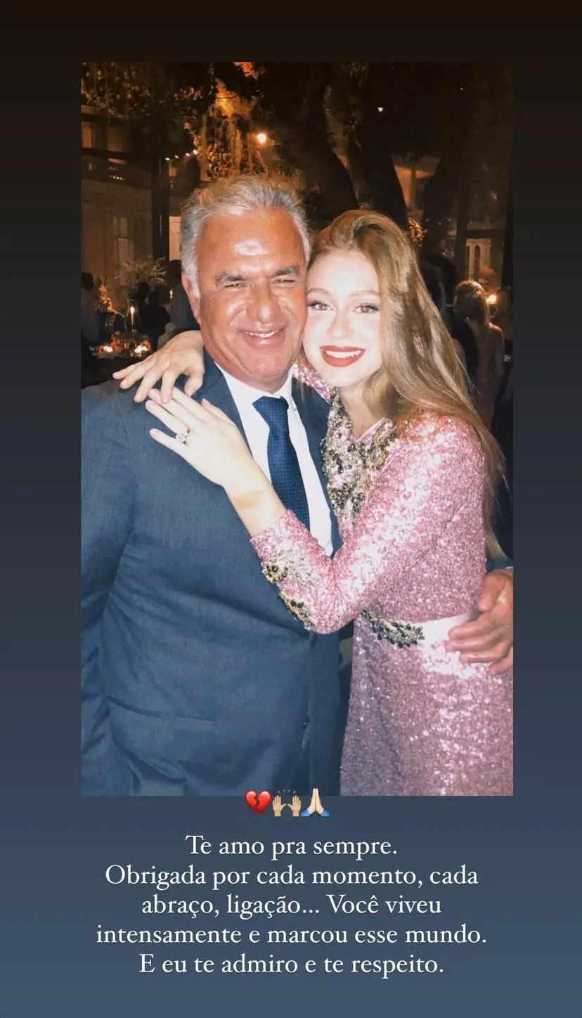 Imagem da notícia: Marina Ruy Barbosa lamenta morte de ex-sogro, Alexandre Negrão: ‘Amo para sempre'