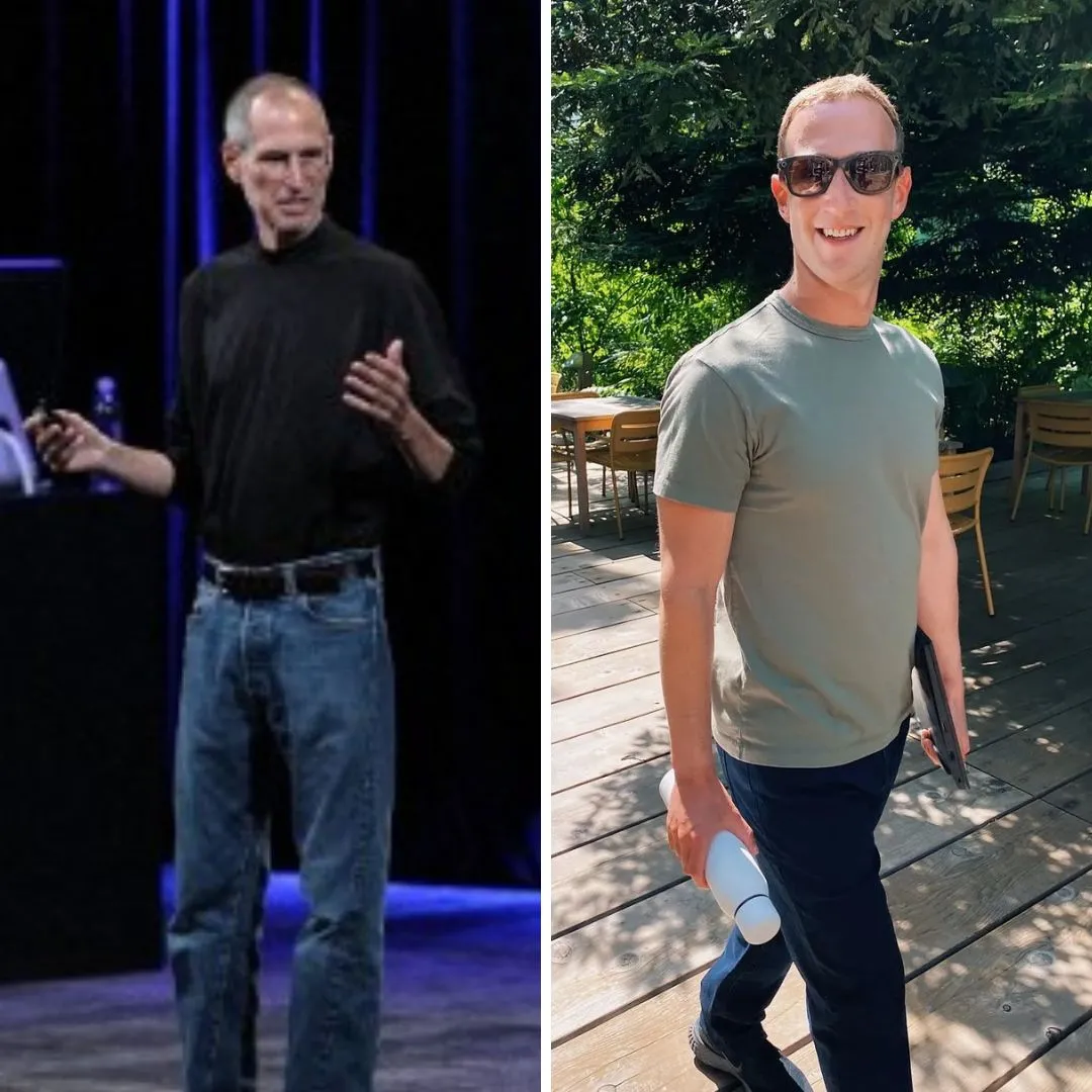 Mark Zuckerberg e Steve Jobs são exemplos de figuras públicas que exploram o 'quiet luxury'