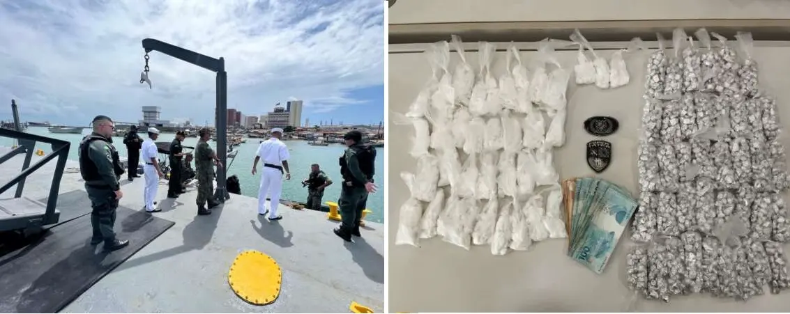 Imagem da notícia: PM apreende carga de maconha e cocaína dentro de embarcação no Cais do Porto, em Fortaleza