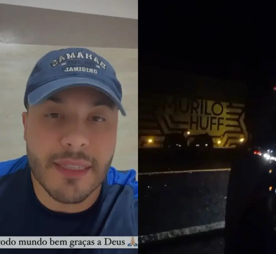 Imagem da notícia: Acidente envolvendo ônibus da equipe de Murilo Huff, caminhão e carro deixa uma pessoa ferida 