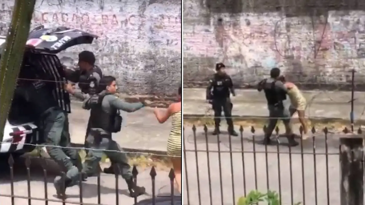 Imagem da notícia: PM que agrediu mulher com socos e chutes em abordagem policial em Fortaleza é afastado das funções