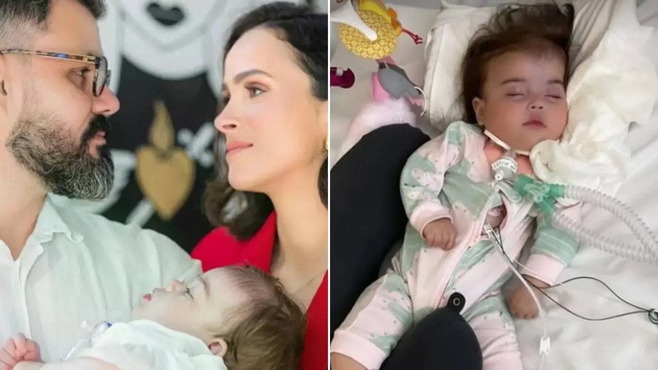 Imagem da notícia: Filha de Juliano Cazarré passará 'uma semana no antibiótico venoso', diz mãe da criança