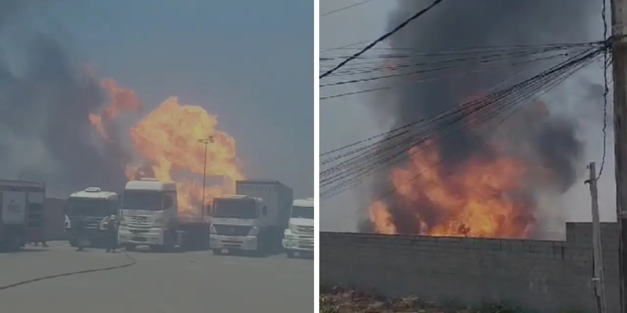 Imagem da notícia: Incêndio atinge caminhões no bairro José Walter, em Fortaleza