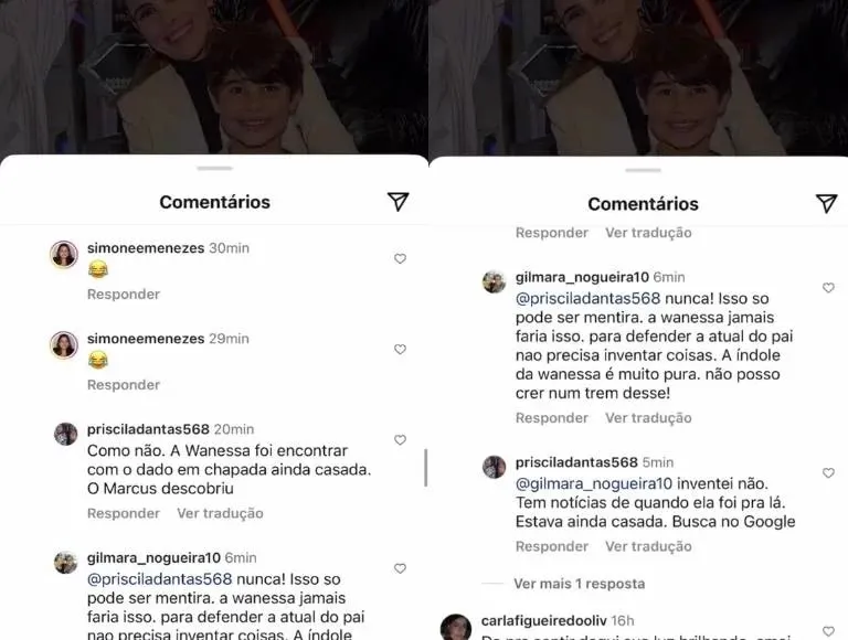 Os prints foram divulgados pelo colunista Leo Dias