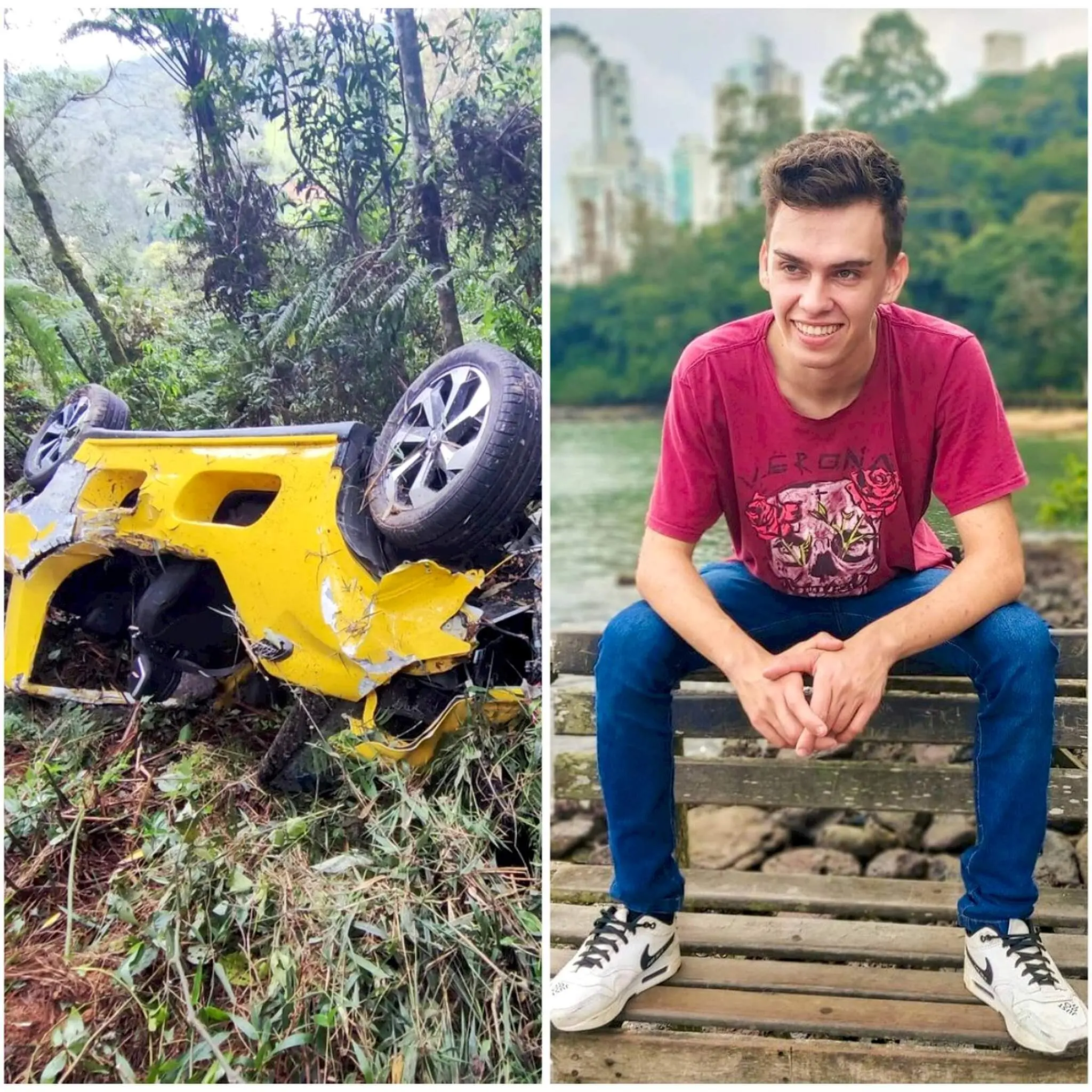 Imagem da notícia: Cantor sertanejo morre após carro cair de ribanceira em Santa Catarina