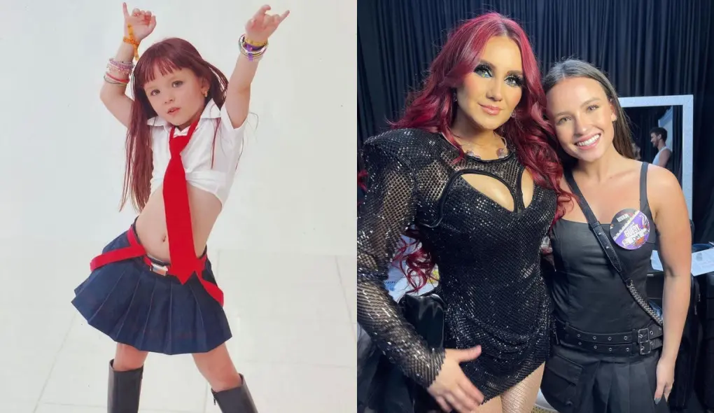 Imagem da notícia: Larissa Manoela conhece Dulce Maria durante primeiro show de RBD no Brasil