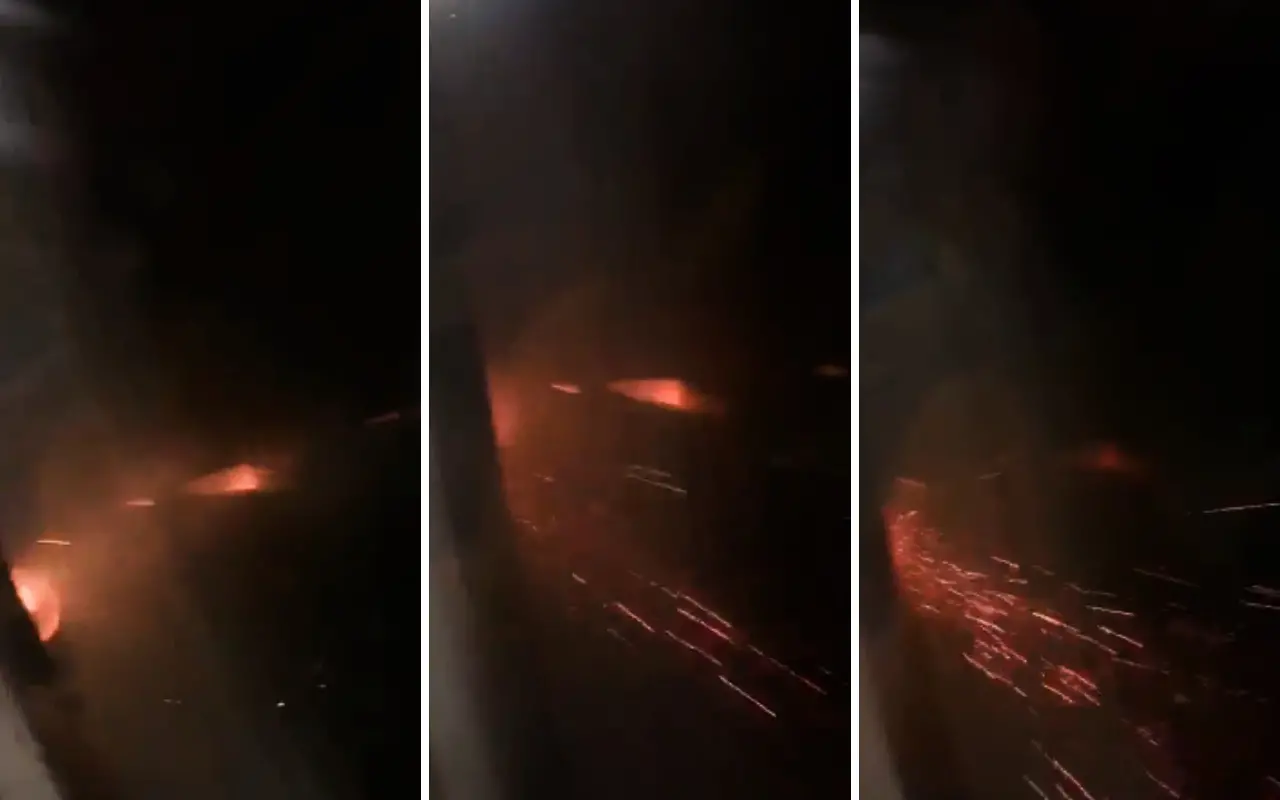 Imagem da notícia Turbina de avião pega fogo após colidir com ave em Salvador