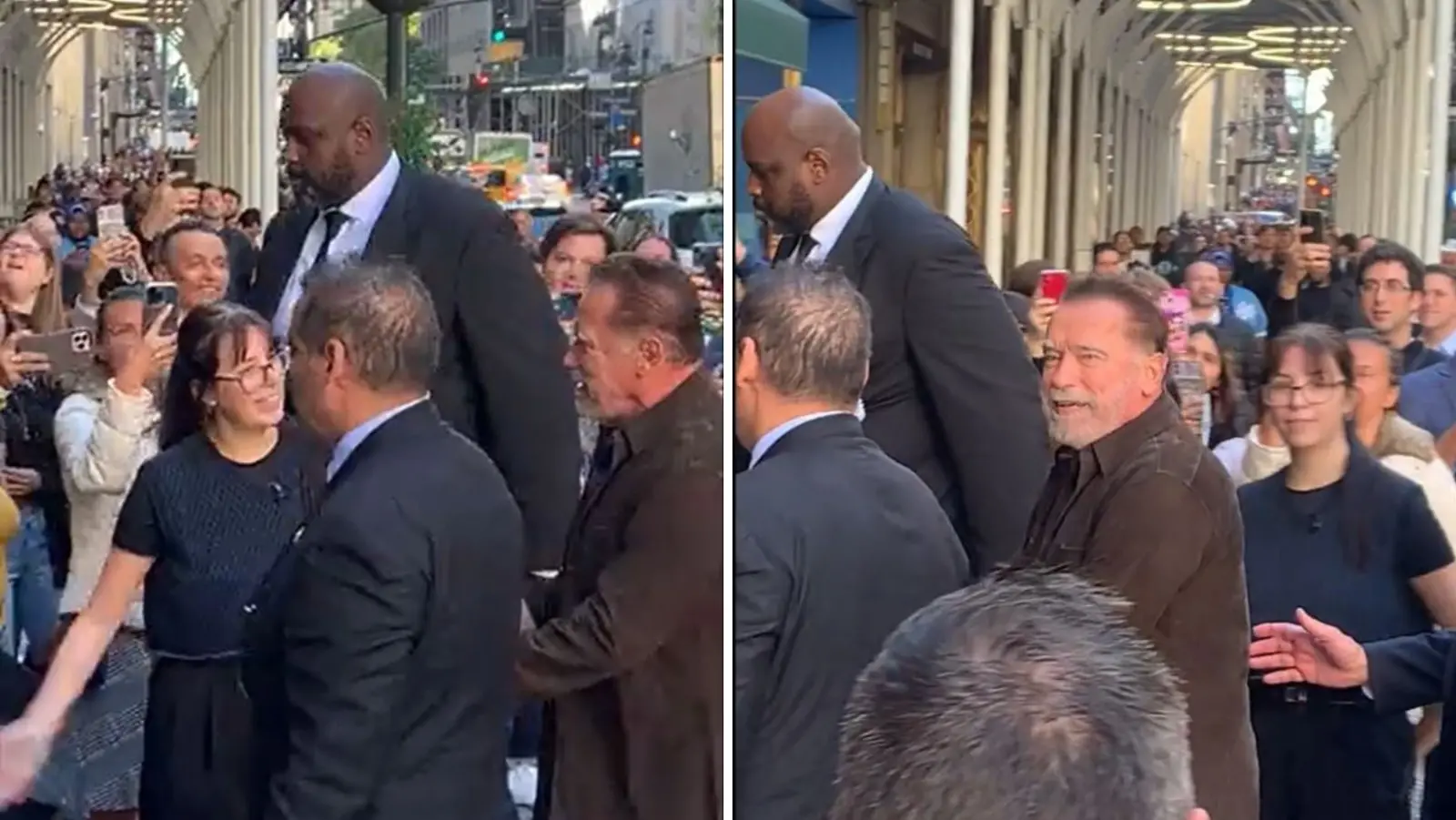 Imagem da notícia: Segurança de Arnold Schwarzenegger viraliza pela altura em relação ao ator; veja vídeo