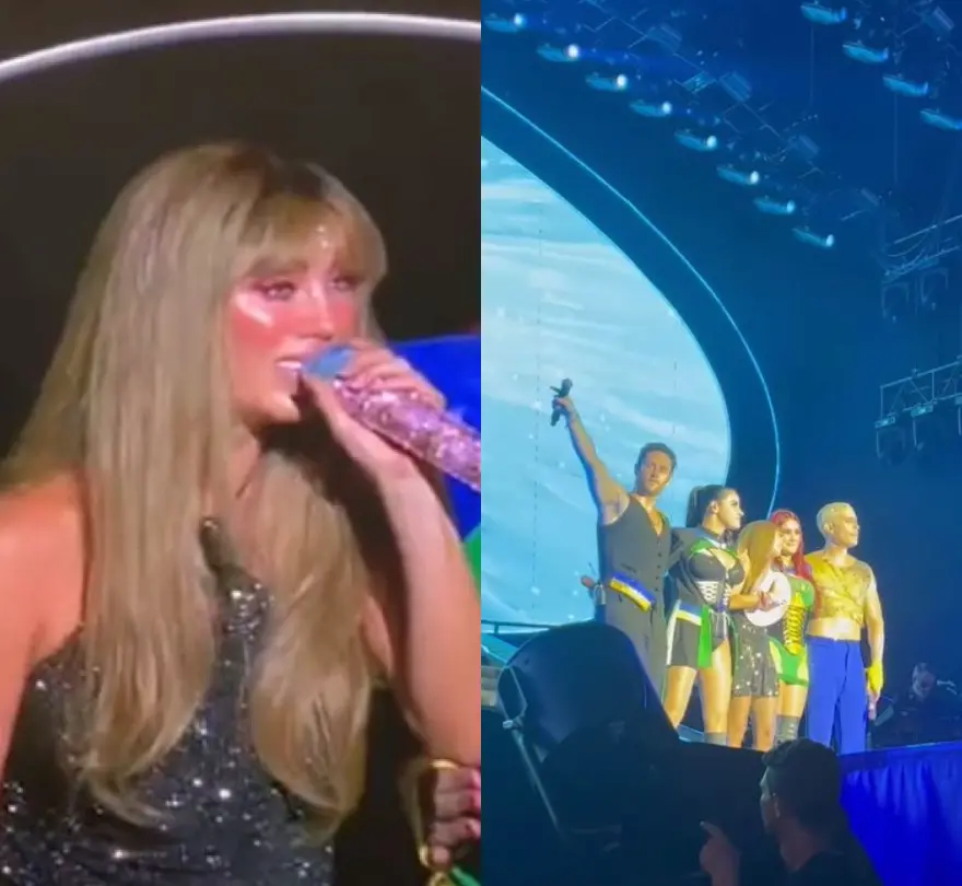Imagem da notícia: Anahí pede desculpas aos fãs em show do RBD e informa que precisa ir ao hospital