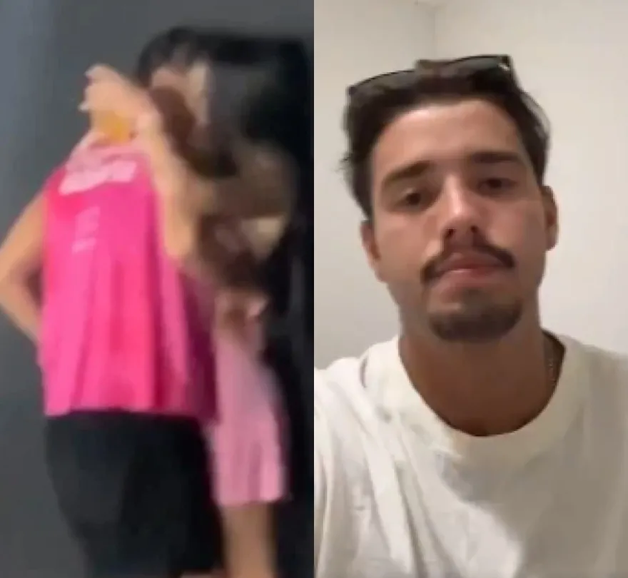 Influenciador foi flagrado aos beijos com Beca Barreto