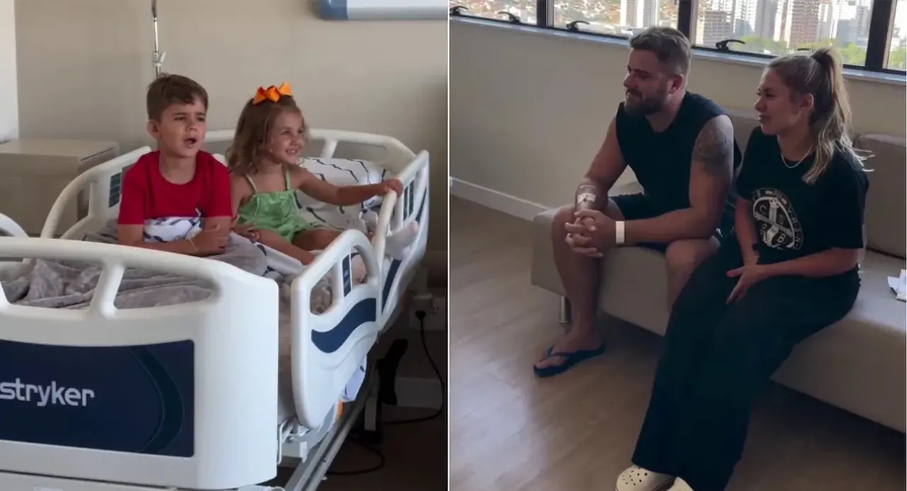 Imagem da notícia: Após acidente, Zé Neto aparece com a família fora da cama hospitalar