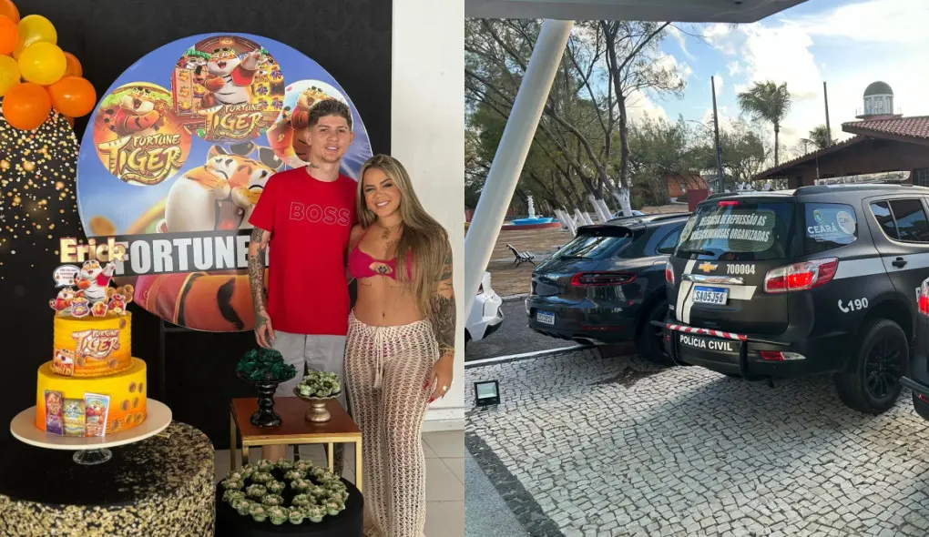 Imagem da notícia: Casal de influenciadores do Jogo do Tigre é preso em hotel de Fortaleza; carro de luxo é apreendido 