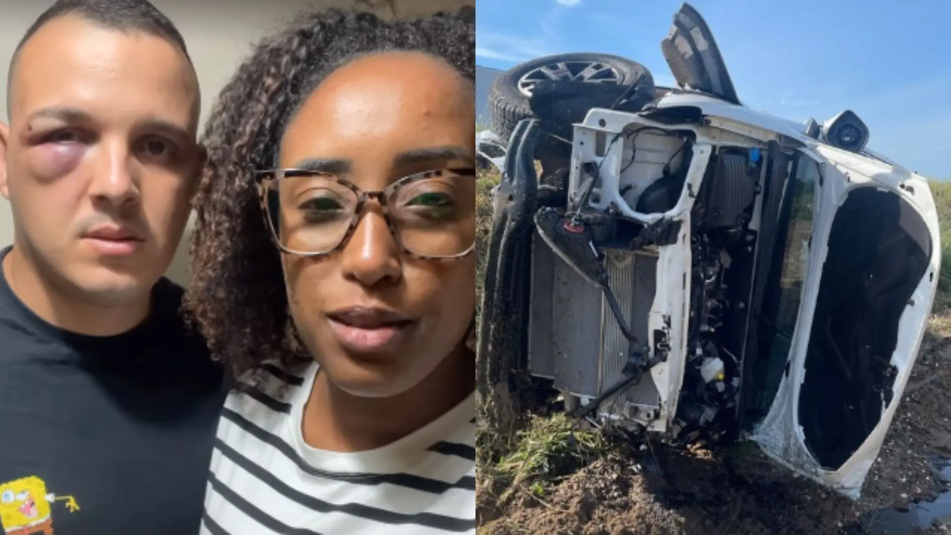 Imagem da notícia: Cantora gospel Sulamita Alves sofre grave acidente de carro com marido